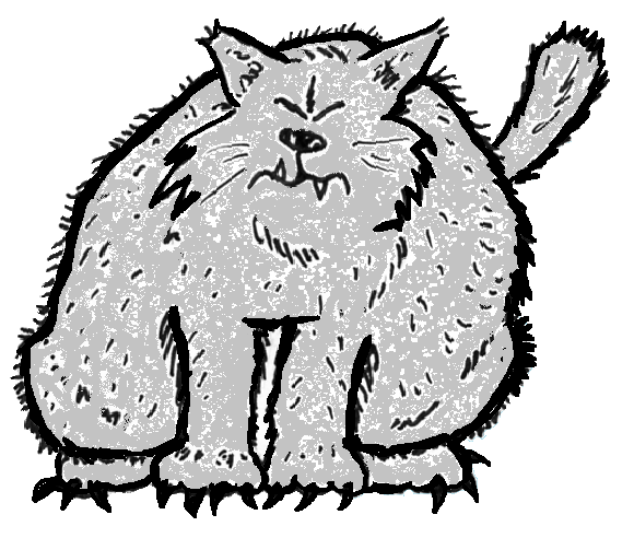 Fat Cat Gray Black Tracing for Small Pictures
